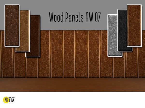 Sims 4 — Wood Panels AW 07 by Natallle — - 6 swatches. - Price 5. - Custom thumbnail.