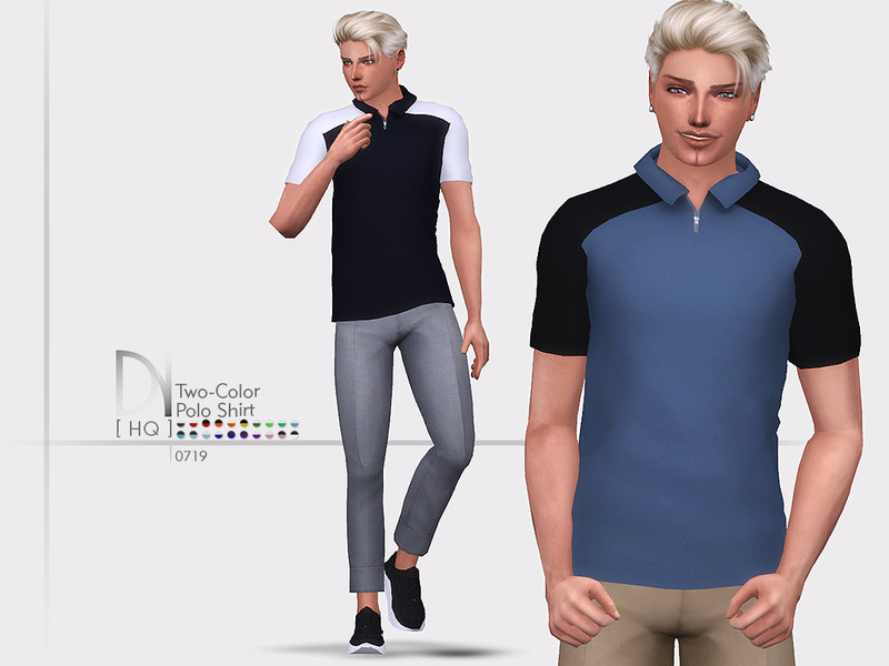 Sims 4 The Sims Resource | Two-Color Polo Shirt by TSR Creator