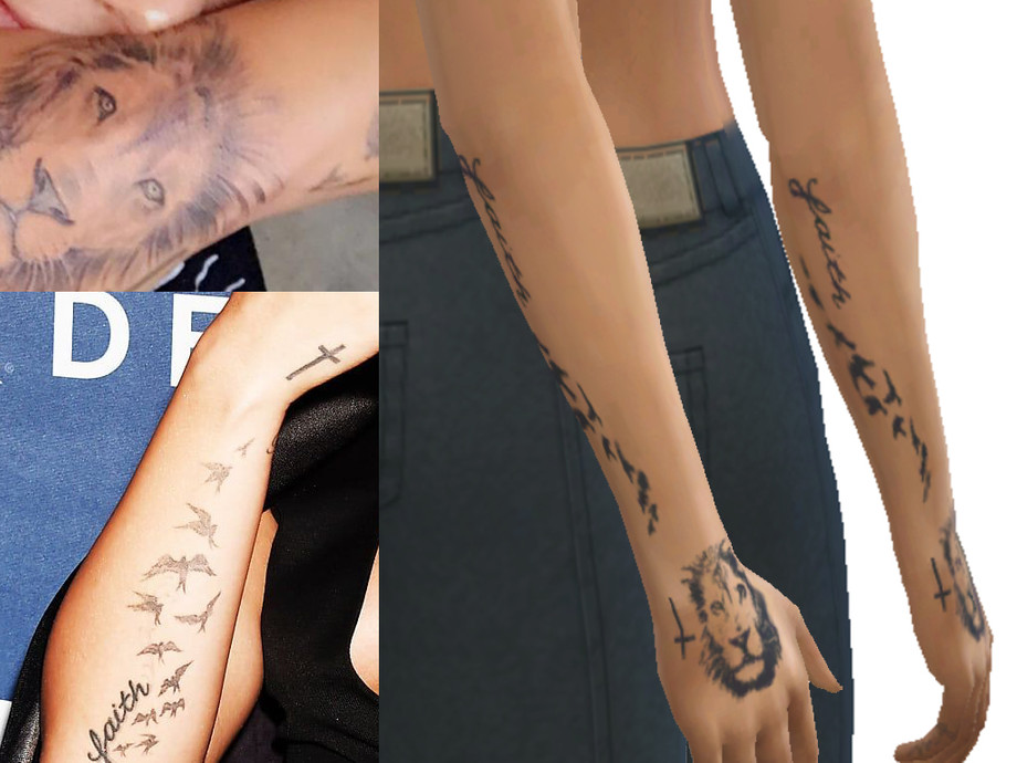 The Sims Resource - Demi Lovato right arm tattoo set