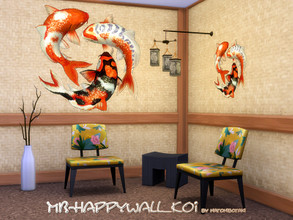 Sims 4 — MB-HappyWall_Koi by matomibotaki — MB-HappyWall_Koi, koi fish wall tatoo to decorate your Sims homes, comes with