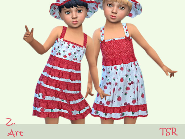 Sims 4 — Summertime Fun 12 Dress by Zuckerschnute20 — This summer dress with ruffles and berries looks especially nice