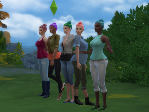 Sims 4 — Bun Recolor GTW by julalar — 25 FUN COLORS A bun recolor from the Get To Work expansion pack enabled for Male
