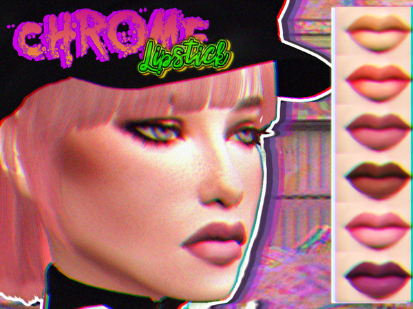Sims 4 — Chrome - Lipstick by eGhourl — ___ _BGC _8 Swatches _Disabled for random. _Teen-Elder _Made for TS4 _Credits to
