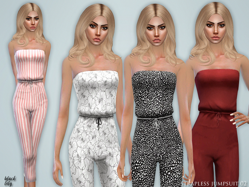 The Sims Resource - Strapless Jumpsuit 02