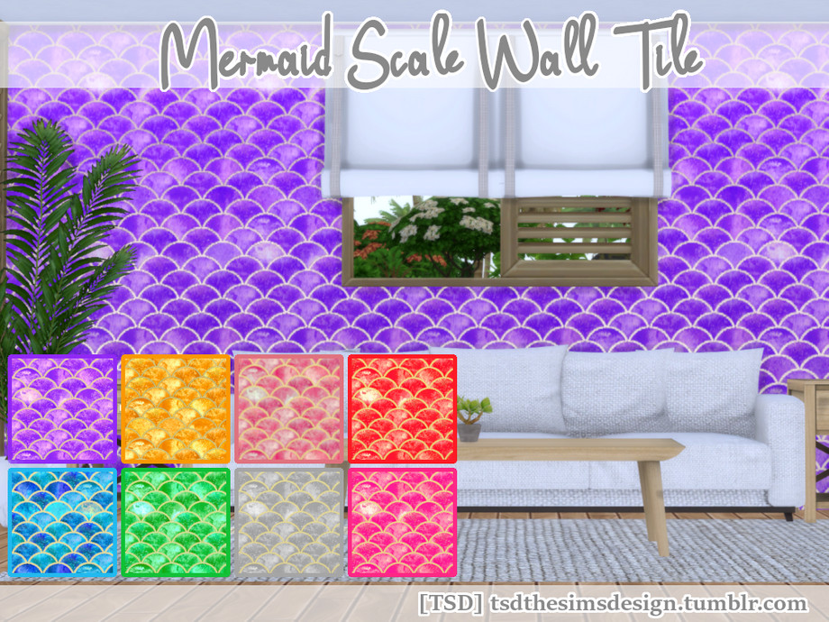 The Sims Resource | Mermaid Scale Wall Tiles