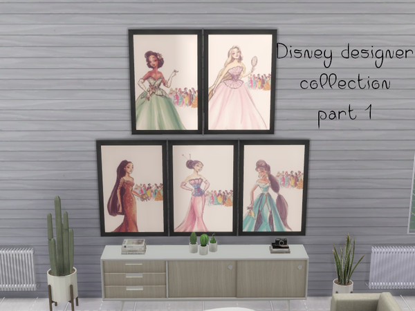 Sims 4 — Disney designer painting part 1 by MaddyNathan — Disney designer collection part 1 5 swatches ( Tiana, Rapunzel,