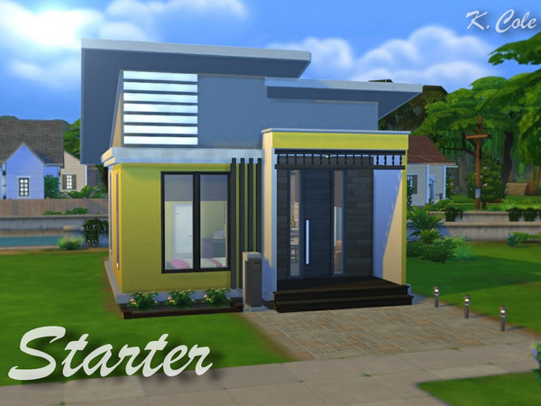 Sims 4 — Starter House (No CC) by KCole — For a single sim or a couple. Perfect for a starter home! Inside: living room,