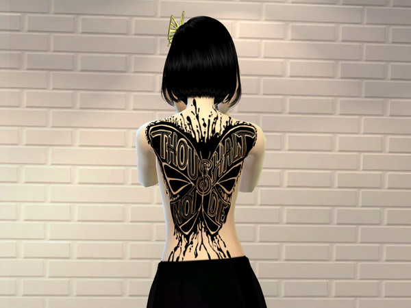 Sims 4 — Tattoo Back - Thou Shalt Not Die by Lilium_Dragomir — I got permission from the amazing SixSpades to make a