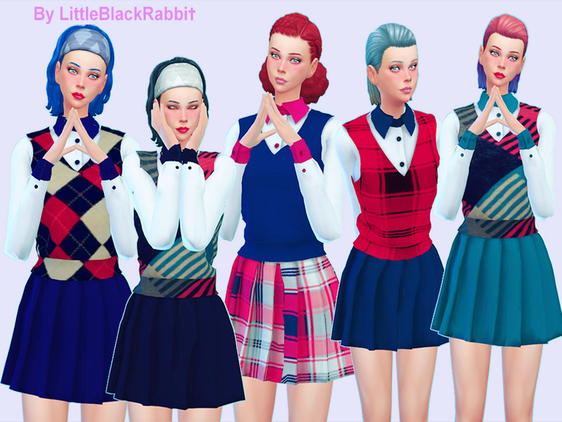 Sims 4 The Sims Resource | SchoolUniform by LittleBlackRabbit by TSR Creator
