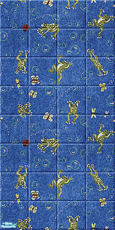 Sims 2 — 12  Walls and 8 Floors Free  - Individua by Lorah — Blue, red, brown, cream, gold and frogs. All free walls and