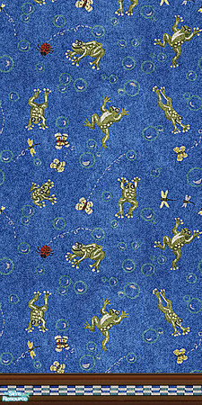 Sims 2 — 12  Walls and 8 Floors Free  - Individua by Lorah — Blue, red, brown, cream, gold and frogs. All free walls and