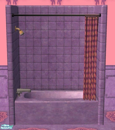 Sims 2 — Purple Shower/Tub Combo by RhondaBlonda — Dirty state included.