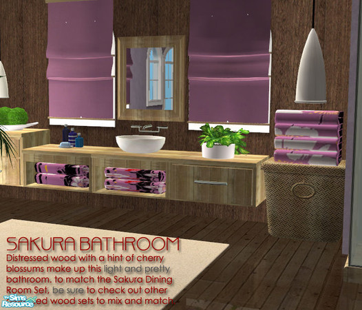Sims 2 — Sakura bathroom - mirror (small) by Nanshi — Based on Simtomatics Sanita Bathroom. You must have those meshes in