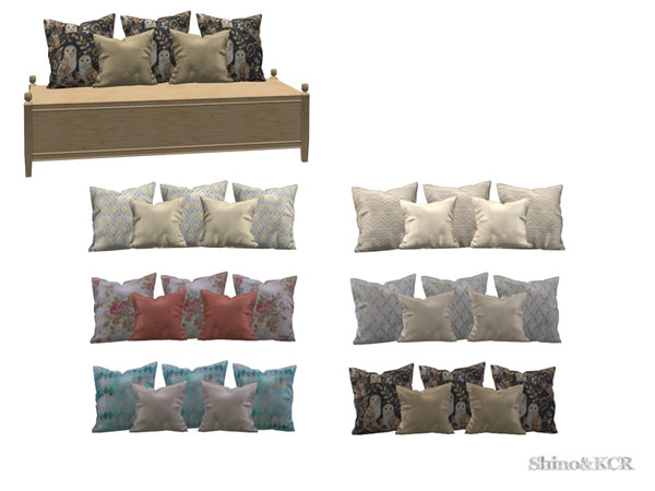 Sims 4 — Bedroom Charlott - Pillowset for Bench by ShinoKCR — Classic Bedroom Furniture in Sculptures