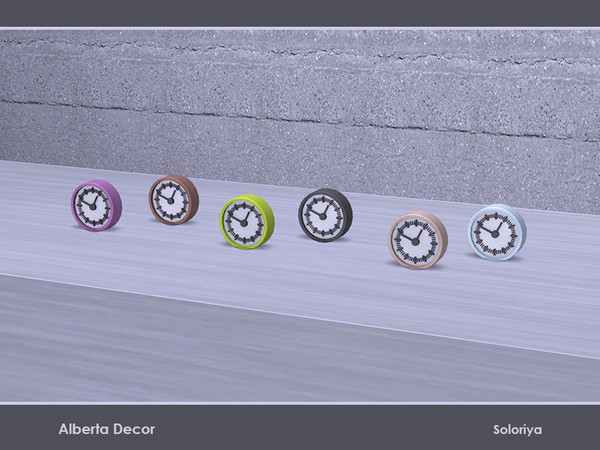 Sims 4 — Alberta Decor. Clock by soloriya — Small wooden clock. Part of Alberta Decor set. 3 color variations. Category: