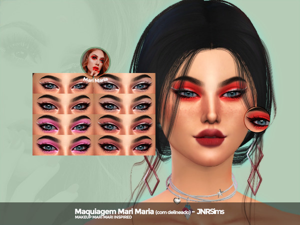 Sims 4 — Makeup Mari Maria by JnrAnr_Sims — Makeup Mari Maria - JNRSims - 5 colors (+ alternating color outlined) - Color