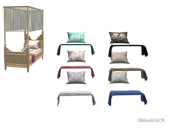 Sims 4 — Bedroom Charlott Kids - Comforter and Pillows by ShinoKCR — Classic Single Bedroom Furniture find it in