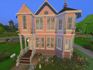Sims 4 — Small pink victorian house by eva75 — Victorian house for a small family. 3 bedrooms, 2 bathrooms.