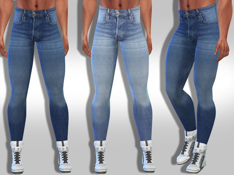 The Sims Resource - Men High Waist Distressed Jeans.