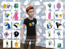 Sims 4 — Adventure Time Boy T-Shirt by Kykysim — Simple T-Shirt with your favorite characters on it!! - Black or White