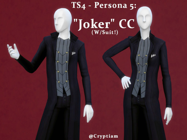 The Sims Resource - TS4 - Persona 5 CC: Joker Suit