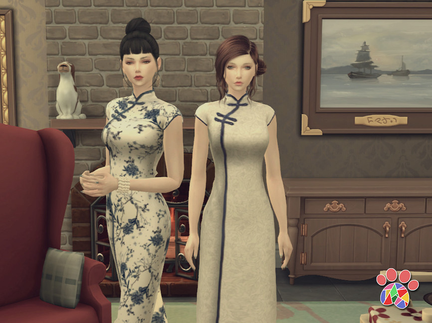 The Sims Resource - Su Chinese Cheongsam Clothing 20190902 01