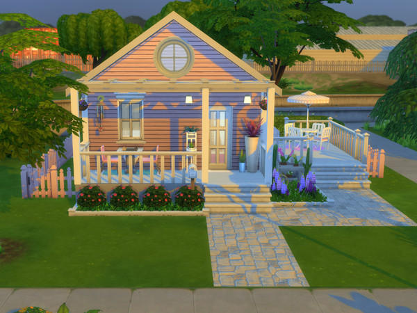 Sims 4 — Pretty In Pink No CC by MrsJulie — Great home for a single sim, with lots of skill building items. Plenty of