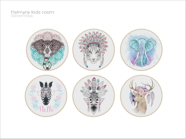 Sims 4 — [Palmyra kidsroom] - poster by Severinka_ — Round poster From the set 'Palmyra kidsroom' Build / Buy category: