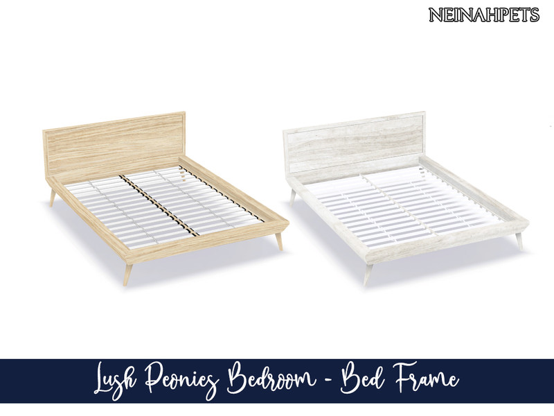 Sims 4 Lush Peonies Bedroom - Bed Frame by neinahpets