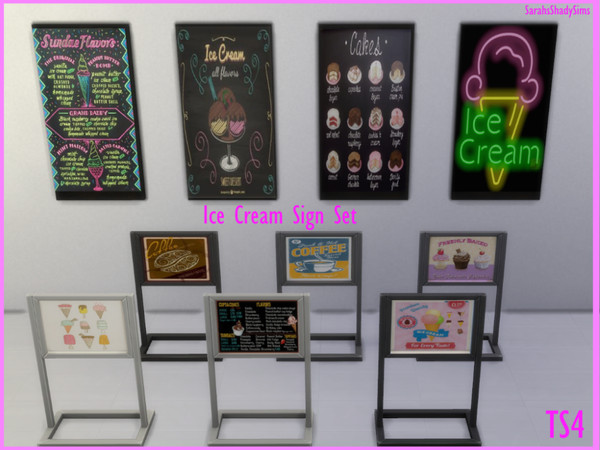 Sims 4 — Ice Cream Retail Signage -REQUIRES GET TO WORK by xSarahsShadyx — Bright, bold and eye catching retail promotion