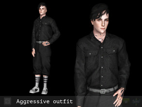 Sims 3 — Aggressive outfit by Shushilda2 — - New mesh (Call of Duty) - 4 recolorable channels - CAS and Launcher icons -