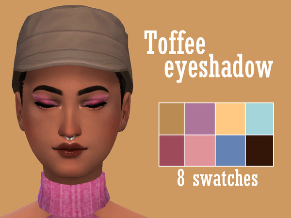 Sims 4 — TOFFEE Eyeshadow by taffeite — - 8 swatches - Disallowed for random - All genders, teen - elder - Custom CAS