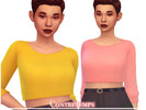 Sims 4 — C | Cropped Sweater Recolor | Chalk It Up - Mesh needed by contretemps — 24 swatches, recolor - mesh required. 