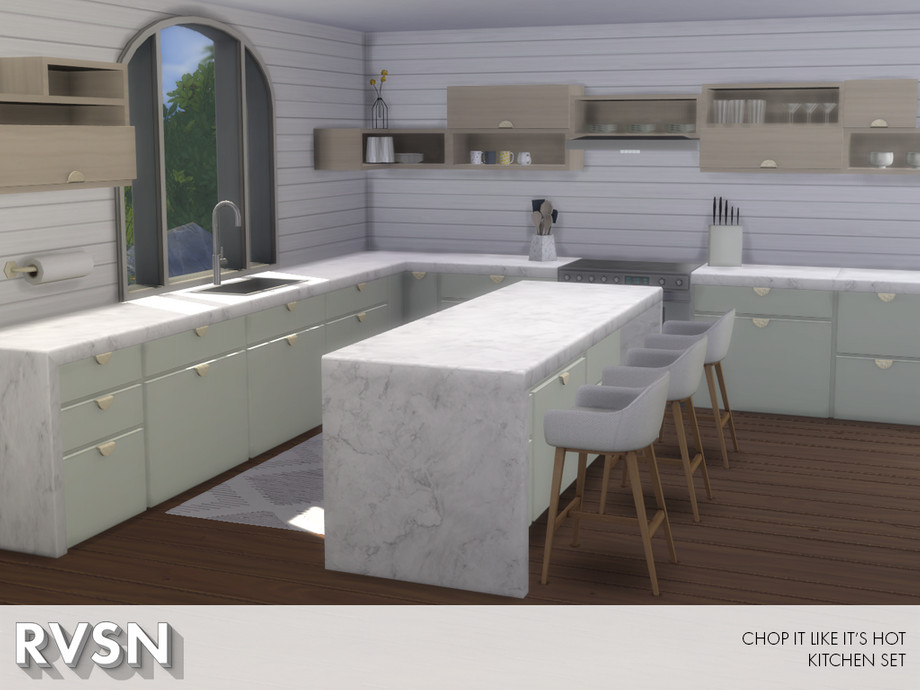 Chop It Like S Hot Kitchen Set, How To Build Kitchen Island Sims 4