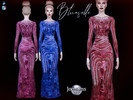 Sims 4 — Bluaselle dress by jomsims — Bluaselle dress for her in 4 shades. Imitation, haute couture designer dress.