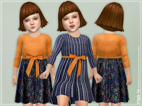 Sims 4 — Toddler Dresses Collection P110 [NEEDS TODDLER STUFF] by lillka — Toddler Dresses Collection P110 2 colors YOU