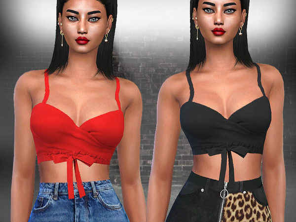Sims 4 — Colorful Tied Crop Tops by saliwa — Colorful Tied Crop Tops with 6 Colours design by Saliwa