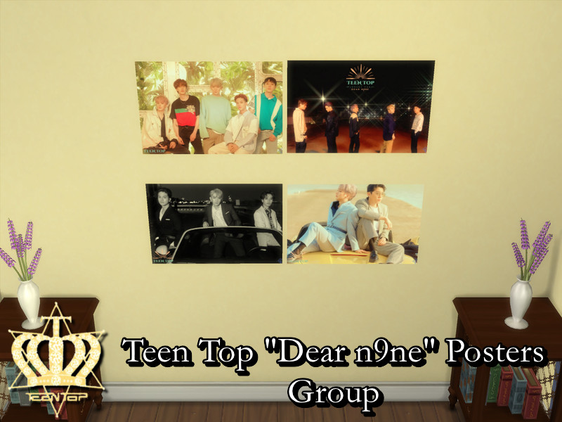 Sims 4 Teen Top Dear n9ne Posters Set 4 REQUIRES GET TO WORK by PhoenixTsukino
