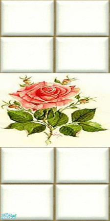 Sims 2 — Rose Tile Wall Set 2 - Individual Item by lollipop6969 — Rose tile wall 8