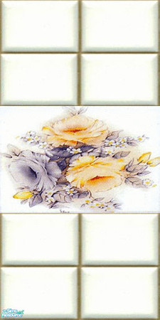 Sims 2 — Rose Tile Wall Set 2 - Individual Item by lollipop6969 — Rose tile wall 7