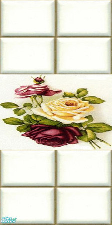 Sims 2 — Rose Tile Wall Set 2 - Individual Item by lollipop6969 — Rose tile wall 5