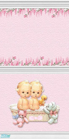 Sims 2 — Twins bathtub 1 by devilishdawn —  Has a matching floor, also has a wall set to match for a childs bathroom