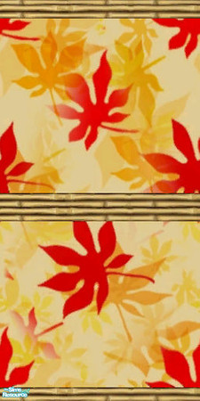 Sims 2 — Bamboo Leaves Set - #6 Wall by Miyu-Tenshi — Here is my last and or sixth wallpaper part of my bamboo leaves