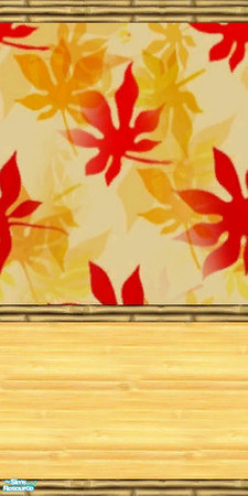 Sims 2 — Bamboo Leaves Set - #1- Wall by Miyu-Tenshi — Here is my original bamboo leaves wall.