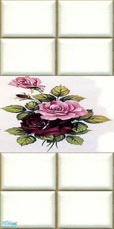 Sims 2 — Rose Tile Wall Set 1 - Individual Item by lollipop6969 — Rose tile wall 3