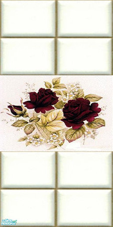 Sims 2 — Rose Tile Wall Set 1 - Individual Item by lollipop6969 — Rose tile wall 2