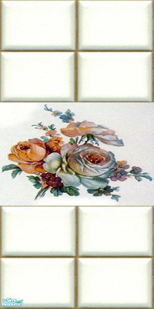 Sims 2 — Rose Tile Wall Set 1 - Individual Item by lollipop6969 — Rose tile wall 1