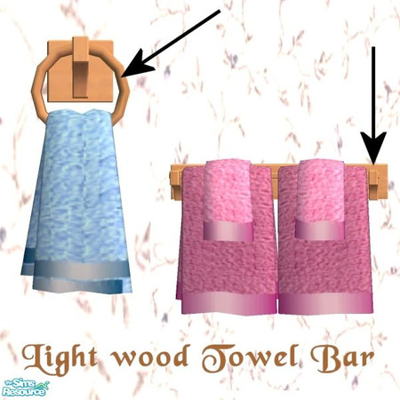 Sims 2 — Light Wood Towel Rod by Raveena — A lovely light wood towel rod. Will also work for the wood towel ring.