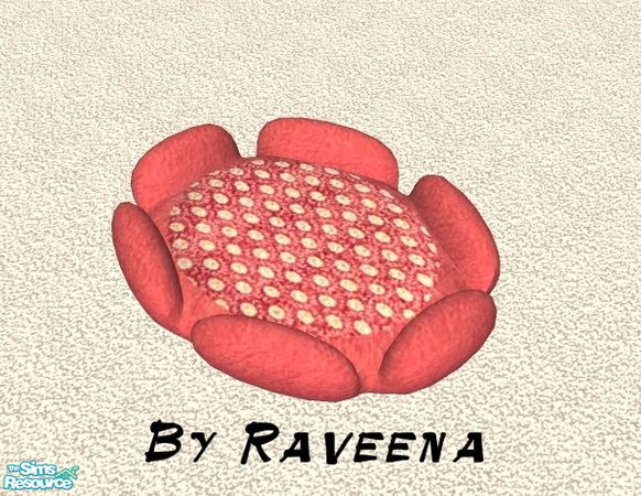 Sims 2 — Flower Pet Bed - Red Dot by Raveena — Recolor of NoFrills adorable, flower-shaped pet bed. You must download her