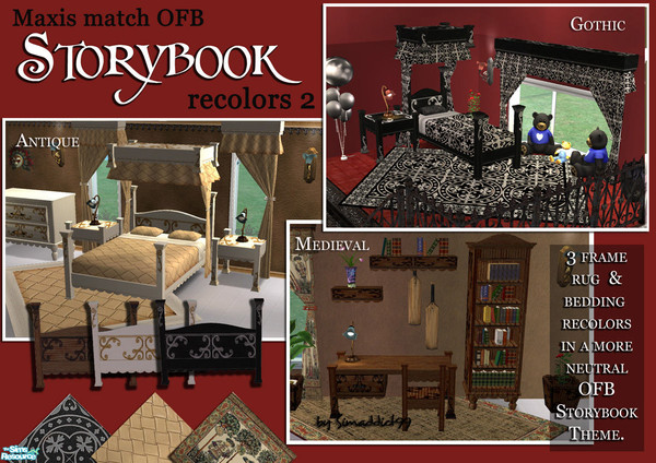 Sims 2 — Storybook recolors - Set 2 by Simaddict99 — 3 non pastel (more neutral) recolors of my Storybook match mesh set.